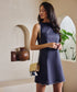 Scalloped Embroidered Linen Mini Dress